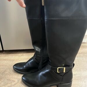 Circus by Sam Edelman Black Over-the-Knee Boots with Gold Buckle
